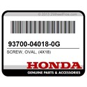 Honda 93700-04018-0G Screw, Oval, (4X18)