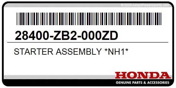 Honda 28400-ZB2-000ZD Starter Assembly *Nh1*