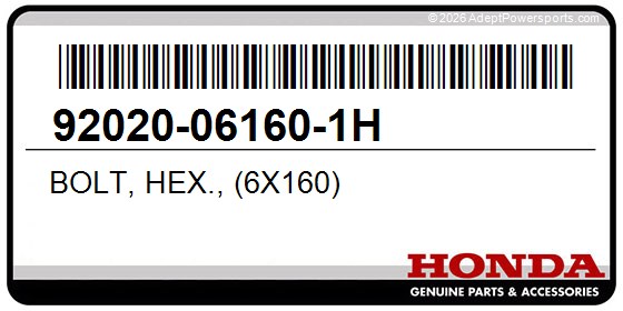 Honda 92020-06160-1H Bolt, Hex., (6X160)