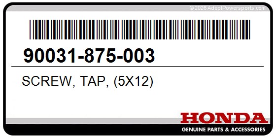 Honda 90031-875-003 Screw, Tap, (5X12)