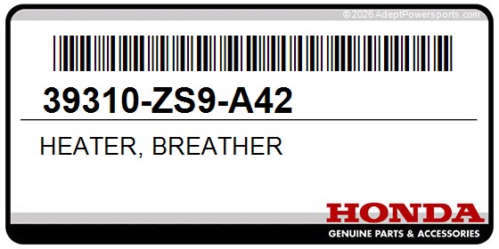 Honda 39310-ZS9-A42 Heater, Breather