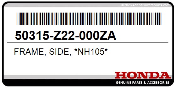 Honda 50315-Z22-000ZA Frame, Side, *Nh105*