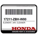 Honda 17211-ZBH-W00 Element, Air, Cleaner