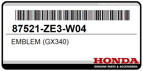 Honda 87521-ZE3-W04 Emblem (Gx340)