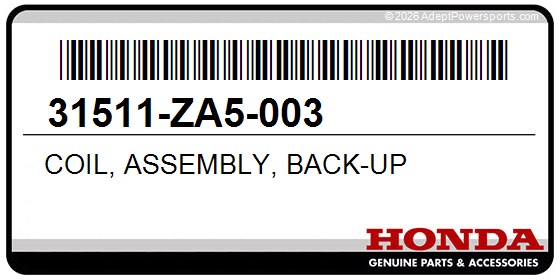 Honda 31511-ZA5-003 Coil, Assembly, Back-Up