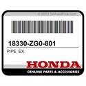 Honda 18330-ZG0-801 Pipe, Ex.