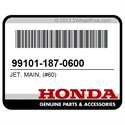 Honda 99101-187-0600 Jet, Main, (#60)