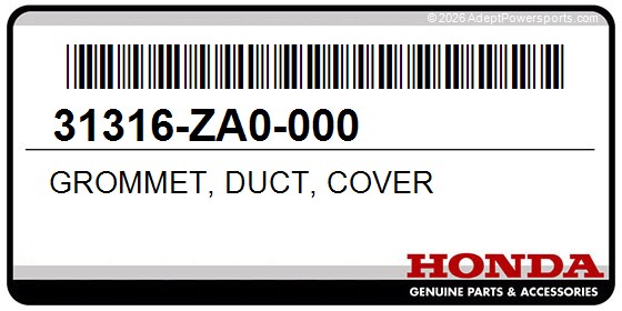 Honda 31316-ZA0-000 Grommet, Duct, Cover