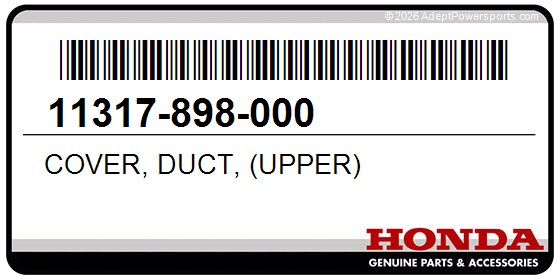 Honda 11317-898-000 Cover, Duct, (Upper)