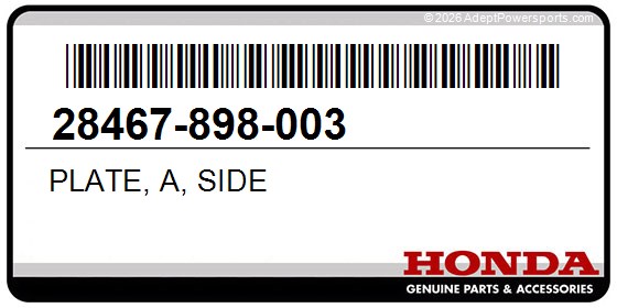 Honda 28467-898-003 Plate, A, Side