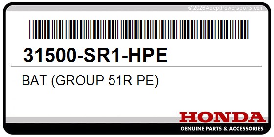 Honda 31500-SR1-HPE Bat (Group 51R Pe)