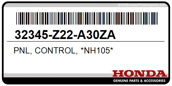 Honda 32345-Z22-A30ZA Pnl, Control, *Nh105*