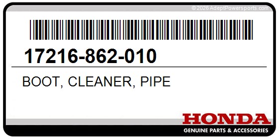 Honda 17216-862-010 Boot, Cleaner, Pipe