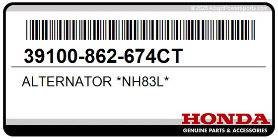 Honda 39100-862-674CT Alternator *Nh83l*