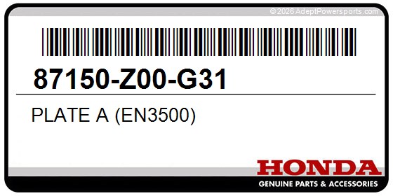 Honda 87150-Z00-G31 Plate A (En3500)