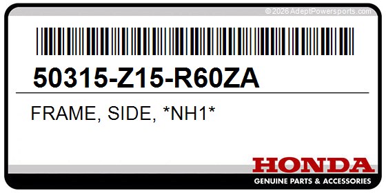 Honda 50315-Z15-R60ZA Frame, Side, *Nh1*