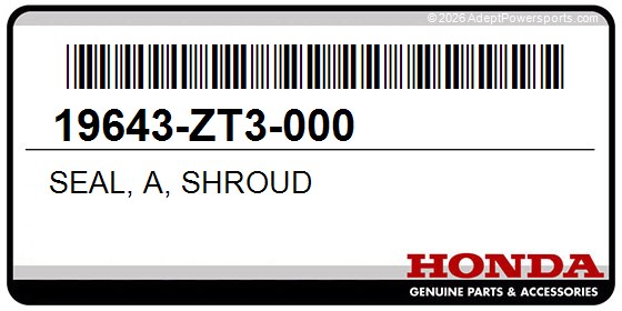 Honda 19643-ZT3-000 Seal, A, Shroud