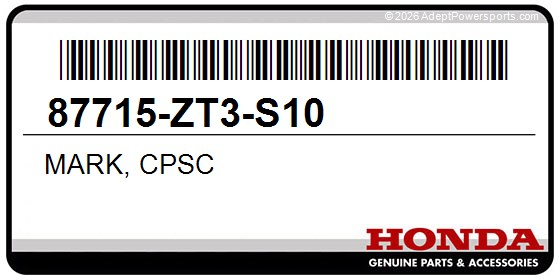 Honda 87715-ZT3-S10 Mark, Cpsc