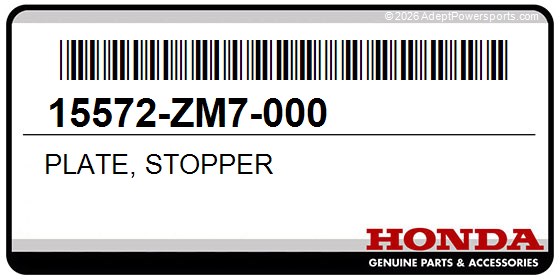 Honda 15572-ZM7-000 Plate, Stopper