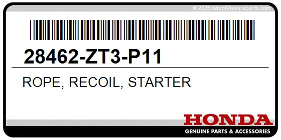 Honda 28462-ZT3-P11 Rope, Recoil, Starter