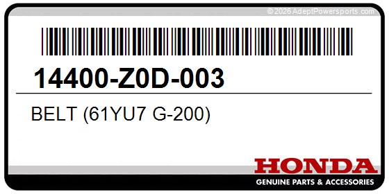 Honda 14400-Z0D-003 Belt (61Yu7 G-200)