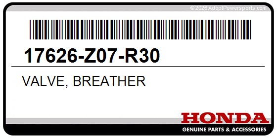 Honda 17626-Z07-R30 Valve, Breather