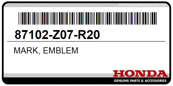 Honda 87102-Z07-R20 Mark, Emblem