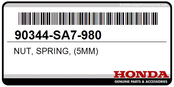 Honda 90344-SA7-980 Nut, Spring, (5Mm)