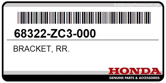 Honda 68322-ZC3-000 Bracket, Rr.