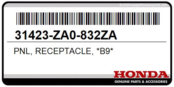 Honda 31423-ZA0-832ZA Pnl, Receptacle, *B9*