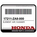 Honda 17211-ZA8-000 Element, Air, Cleaner