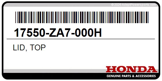 Honda 17550-ZA7-000H Lid, Top