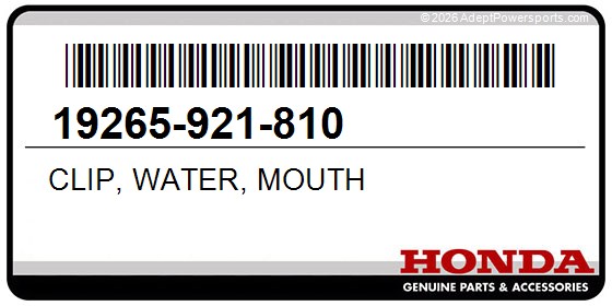 Honda 19265-921-810 Clip, Water, Mouth