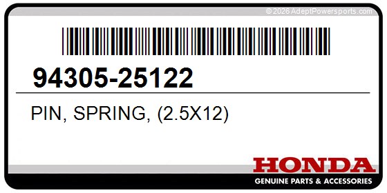 Honda 94305-25122 Pin, Spring, (2.5X12)