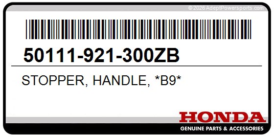 Honda 50111-921-300ZB Stopper, Handle, *B9*