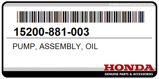 Honda 15200-881-003 Pump, Assembly, Oil
