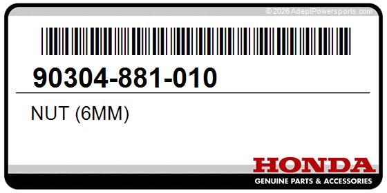 Honda 90304-881-010 Nut (6Mm)