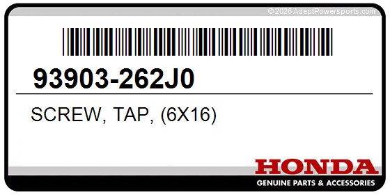 Honda 93903-262J0 Screw, Tap, (6X16)