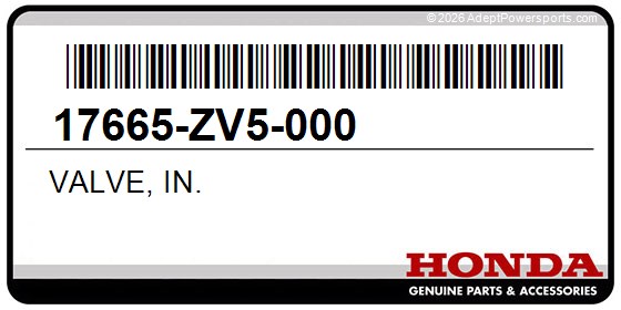 Honda 17665-ZV5-000 Valve, In.