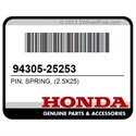 Honda 94305-25253 Pin, Spring, (2.5X25)