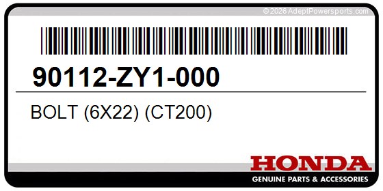 Honda 90112-ZY1-000 Bolt (6X22) (Ct200)