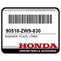 Honda 90518-ZW9-830 Washer, Plain, (7Mm)