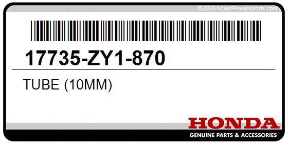 Honda 17735-ZY1-870 Tube (10Mm)