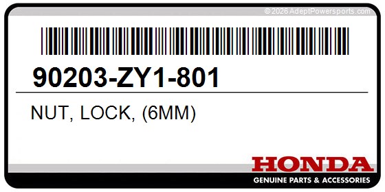 Honda 90203-ZY1-801 Nut, Lock, (6Mm)