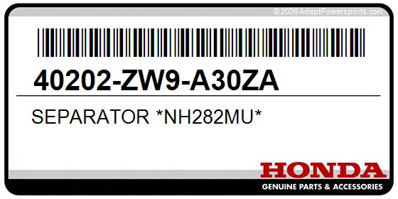 Honda 40202-ZW9-A30ZA Separator *Nh282mu*