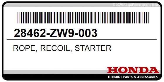 Honda 28462-ZW9-003 Rope, Recoil, Starter