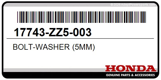 Honda 17743-ZZ5-003 Bolt-Washer (5Mm)