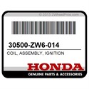 Honda 30500-ZW6-014 Coil, Assembly, Ignition