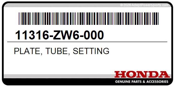 Honda 11316-ZW6-000 Plate, Tube, Setting