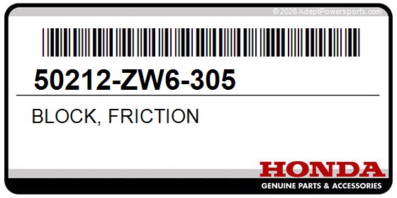 Honda 50212-ZW6-305 Block, Friction